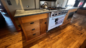 Another angle of the Birch wood base cabinets cabinets on the range side. Glen Ellyn Hilltop Gallery